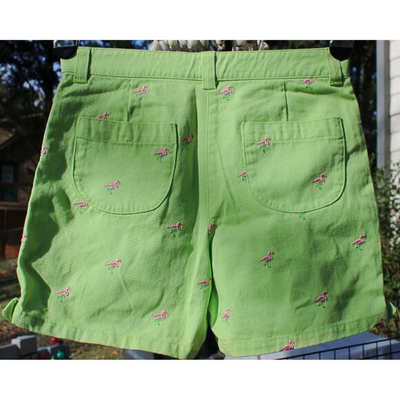 NWT 2006 Gymboree Island Fun Lime Green Shorts sz 10 Flamingo Embroider Bows - Picture 3 of 8